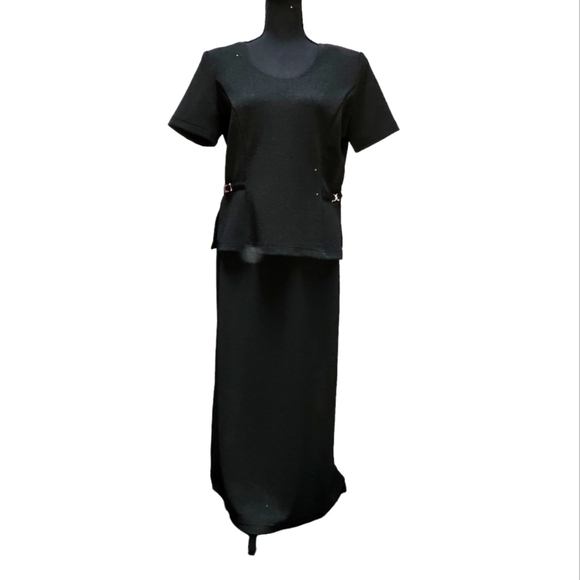 Just In Thyme Vintage Attached 2 Piece Form Fitting Maxi Dress. Size 8 - Picture 1 of 10